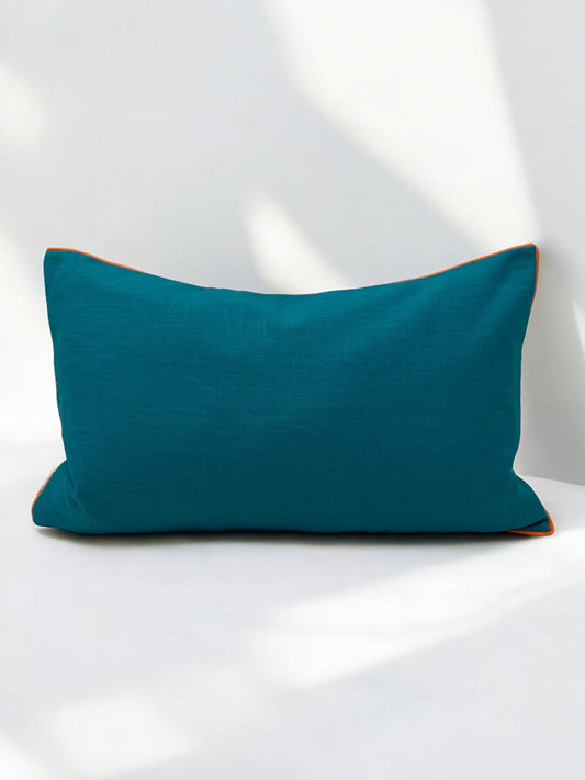 AMALFI cushion cover with orange trim