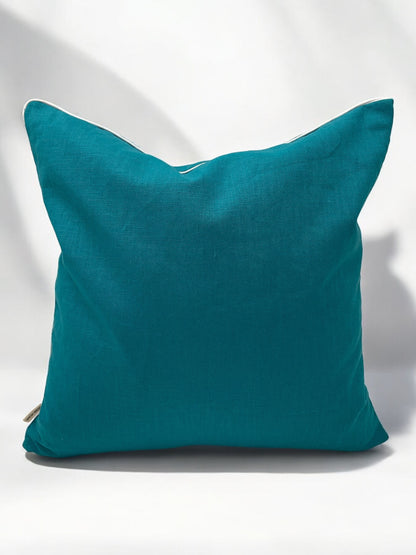 AMALFI cushion cover with white trim