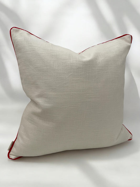 AMALFI cushion cover with red trim