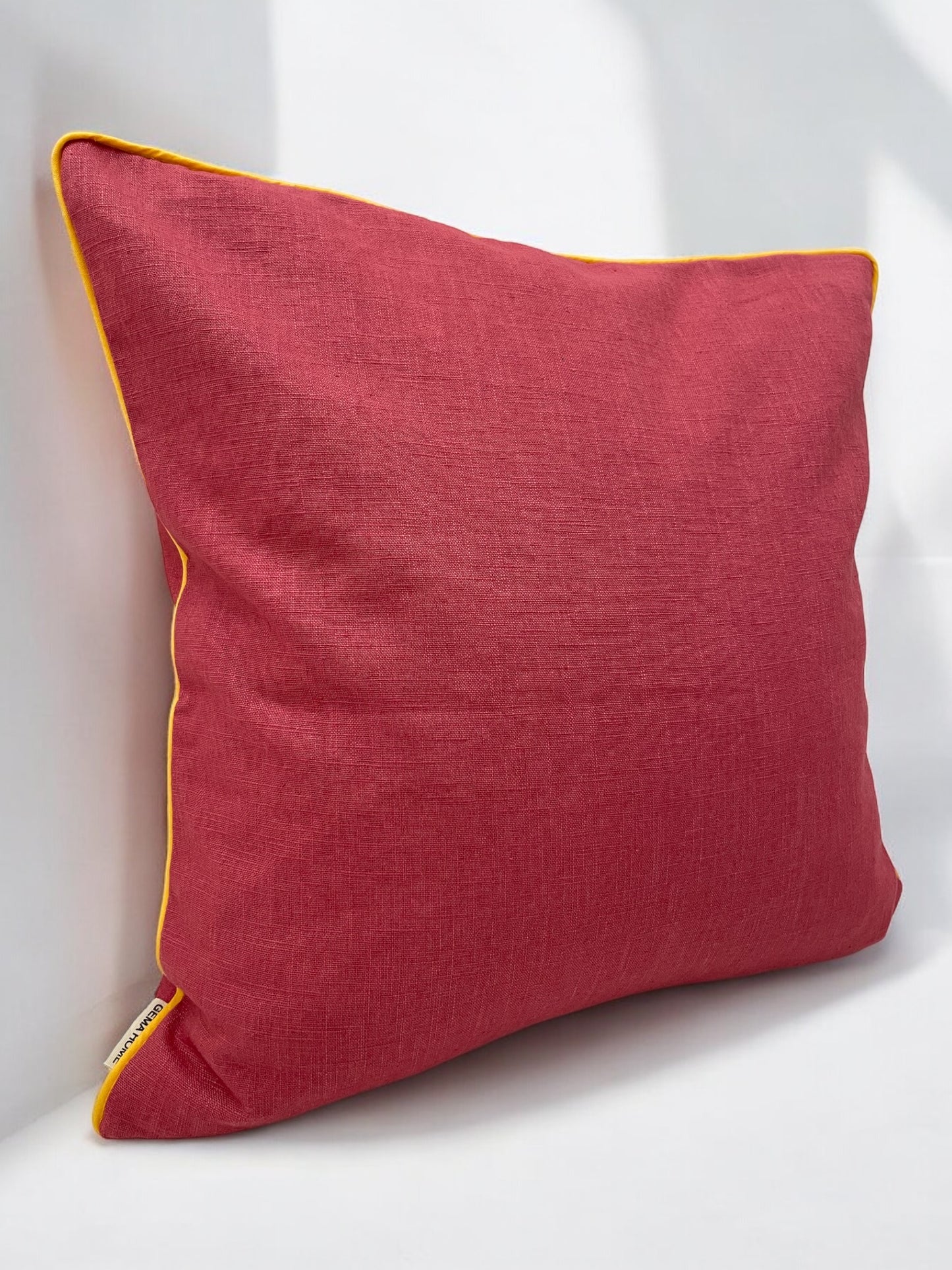 AMALFI cushion cover 45x45 with yellow trim