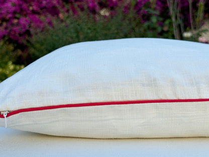 AMALFI cushion cover with red trim