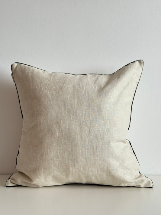 IBIZA Cushion Cover, Natural with black trim